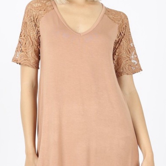 Lace Sleeve V Neck - Picture 1 of 1